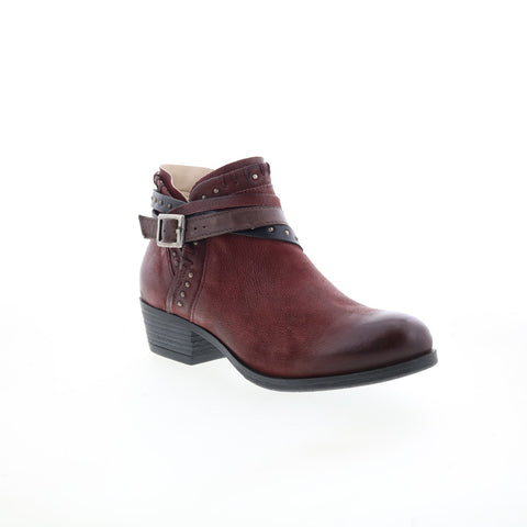 Miz Mooz Booker Womens Brown Leather Zipper Ankle & Booties Boots