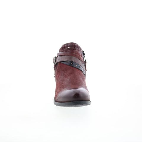 Miz Mooz Booker Womens Brown Leather Zipper Ankle & Booties Boots