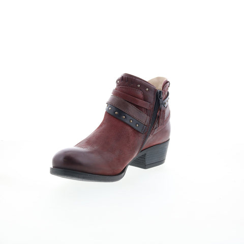 Miz Mooz Booker Womens Brown Leather Zipper Ankle & Booties Boots
