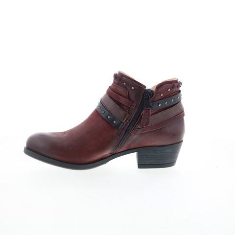 Miz Mooz Booker Womens Brown Leather Zipper Ankle & Booties Boots
