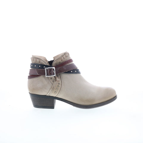 Miz Mooz Booker Womens Brown Leather Zipper Ankle & Booties Boots