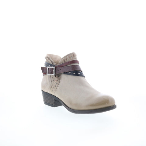 Miz Mooz Booker Womens Brown Leather Zipper Ankle & Booties Boots