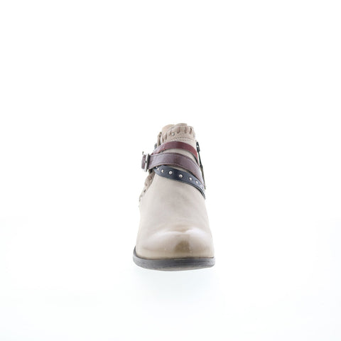 Miz Mooz Booker Womens Brown Leather Zipper Ankle & Booties Boots