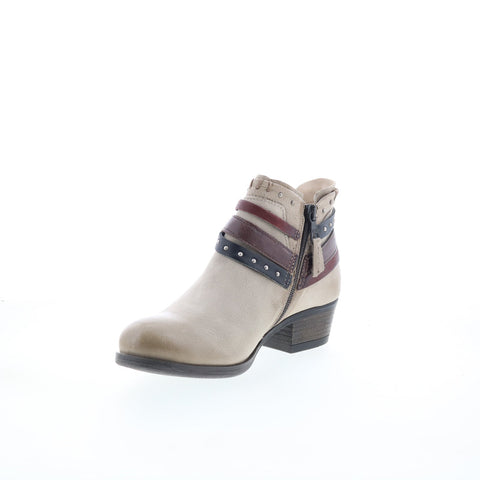 Miz Mooz Booker Womens Brown Leather Zipper Ankle & Booties Boots