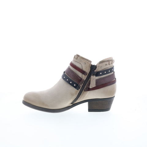 Miz Mooz Booker Womens Brown Leather Zipper Ankle & Booties Boots