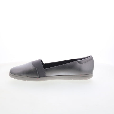 Easy Spirit Bounce SEBOUNCE Womens Gray Wide Leather Loafer Flats Shoes