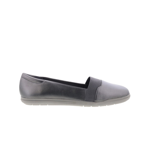 Easy Spirit Bounce SEBOUNCE Womens Gray Wide Leather Loafer Flats Shoes