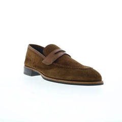 Di Bianco Brera Suede Sella Mens Brown Loafers & Slip Ons Penny Shoes