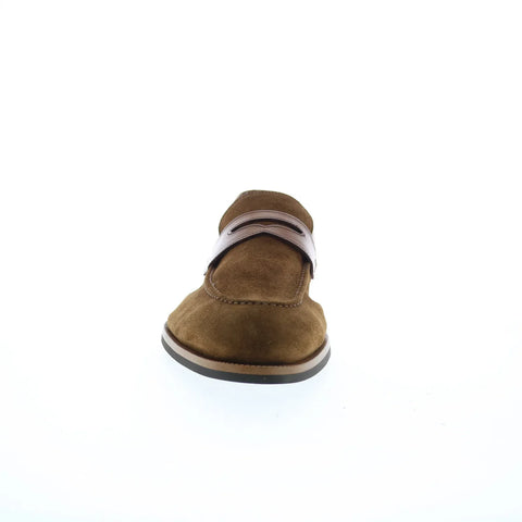 Di Bianco Brera Suede Sella Mens Brown Loafers & Slip Ons Penny Shoes