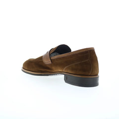 Di Bianco Brera Suede Sella Mens Brown Loafers & Slip Ons Penny Shoes