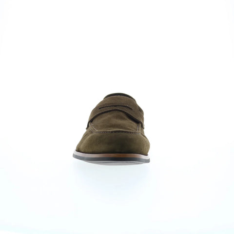 Di Bianco Brera Suede Mens Green Suede Loafers & Slip Ons Penny Shoes
