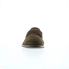 Di Bianco Brera Suede Mens Green Suede Loafers & Slip Ons Penny Shoes
