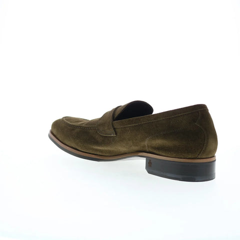 Di Bianco Brera Suede Mens Green Suede Loafers & Slip Ons Penny Shoes