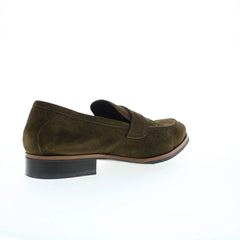 Di Bianco Brera Suede Mens Green Suede Loafers & Slip Ons Penny Shoes