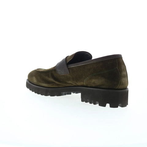 Di Bianco Brera Scozzina Mens Green Loafers & Slip Ons Penny Shoes
