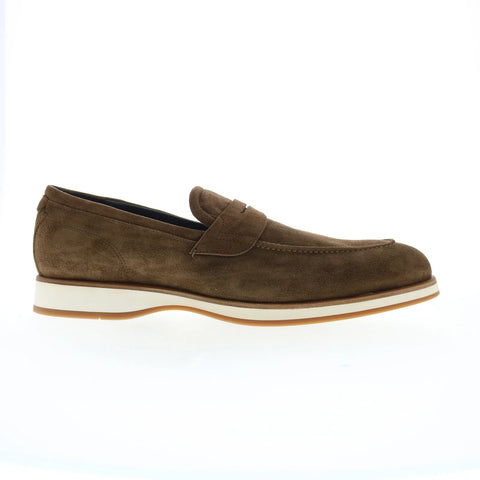 Di Bianco Brera Classic Suede Mens Brown Loafers & Slip Ons Penny Shoes