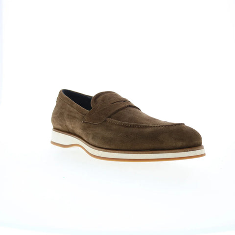 Di Bianco Brera Classic Suede Mens Brown Loafers & Slip Ons Penny Shoes