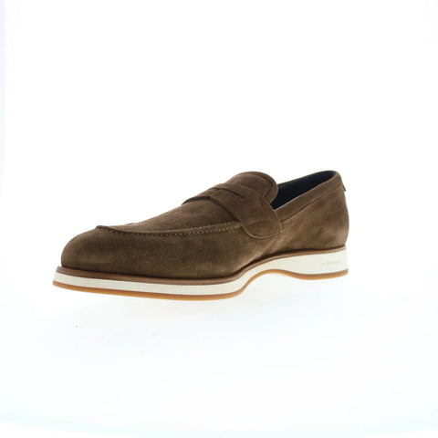 Di Bianco Brera Classic Suede Mens Brown Loafers & Slip Ons Penny Shoes
