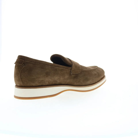 Di Bianco Brera Classic Suede Mens Brown Loafers & Slip Ons Penny Shoes