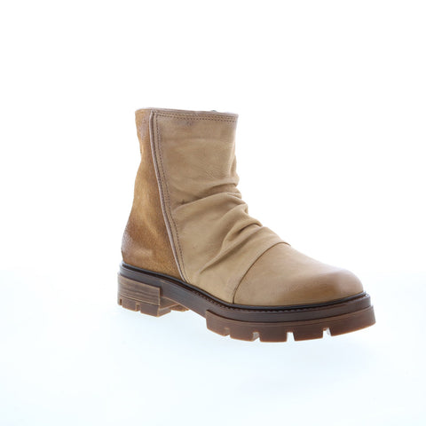 Miz Mooz Brodie Womens Brown Leather Zipper Casual Dress Boots