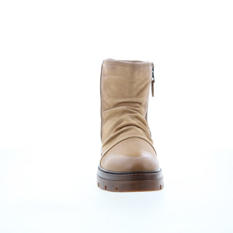 Miz Mooz Brodie Womens Brown Leather Zipper Casual Dress Boots