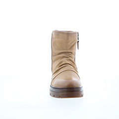 Miz Mooz Brodie Womens Brown Leather Zipper Casual Dress Boots
