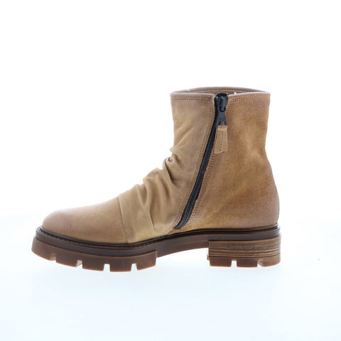 Miz Mooz Brodie Womens Brown Leather Zipper Casual Dress Boots