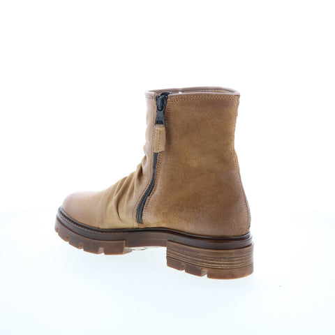 Miz Mooz Brodie Womens Brown Leather Zipper Casual Dress Boots