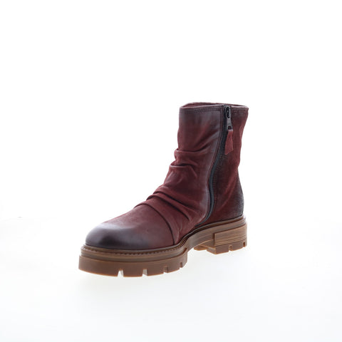Miz Mooz Brodie Womens Burgundy Leather Zipper Casual Dress Boots