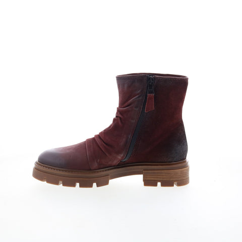 Miz Mooz Brodie Womens Burgundy Leather Zipper Casual Dress Boots