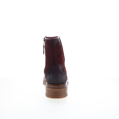 Miz Mooz Brodie Womens Burgundy Leather Zipper Casual Dress Boots