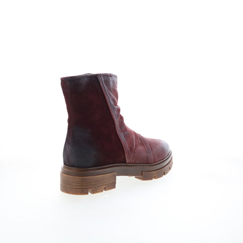 Miz Mooz Brodie Womens Burgundy Leather Zipper Casual Dress Boots
