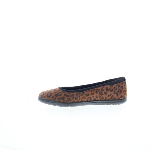 Easy Spirit Brylee SEBRYLEE Womens Brown Suede Slip On Ballet Flats Shoes