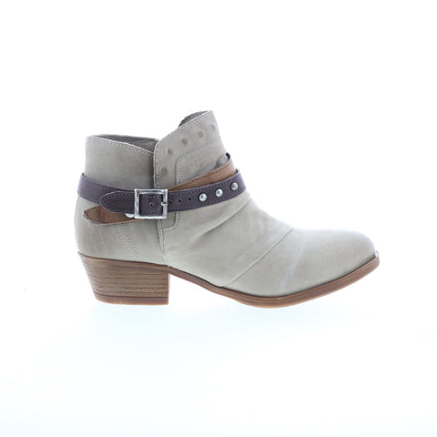 Miz Mooz Bucky Womens Gray Leather Zipper Ankle & Booties Boots