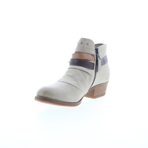 Miz Mooz Bucky Womens Gray Leather Zipper Ankle & Booties Boots
