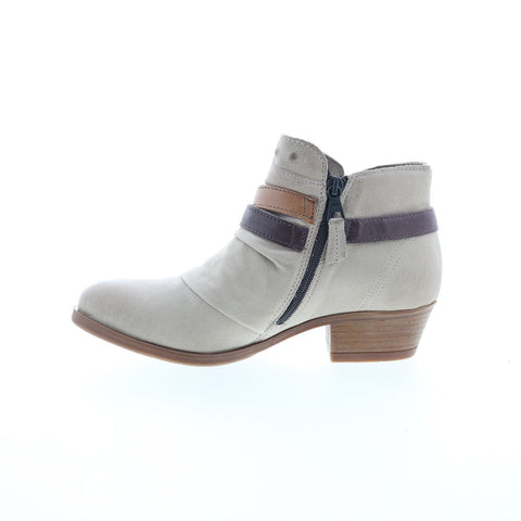 Miz Mooz Bucky Womens Gray Leather Zipper Ankle & Booties Boots