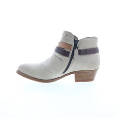 Miz Mooz Bucky Womens Gray Leather Zipper Ankle & Booties Boots