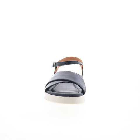 Miz Mooz Caylee Womens Black Leather Hook & Loop Strap Sandals Shoes