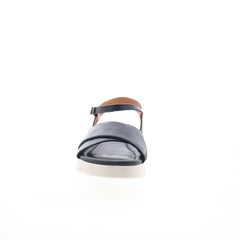 Miz Mooz Caylee Womens Black Leather Hook & Loop Strap Sandals Shoes