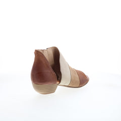 Miz Mooz Celeste Womens Brown Leather Zipper Heeled Sandals Shoes