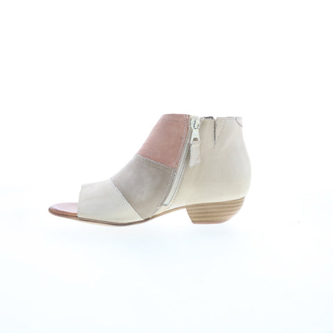 Miz Mooz Celeste Womens Gray Leather Zipper Heeled Sandals Shoes