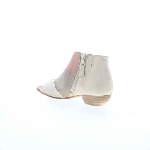 Miz Mooz Celeste Womens Gray Leather Zipper Heeled Sandals Shoes
