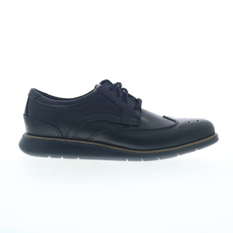 Rockport Total Motion Craft Mens Black Wide Oxfords Wingtip & Brogue Shoes