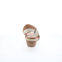 Miz Mooz Constance Womens Brown Leather Hook & Loop Heeled Sandals Shoes