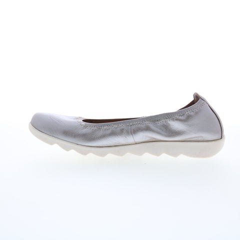 Comfortiva Grace CT0001708 Womens Silver Wide Leather Ballet Flats Shoes