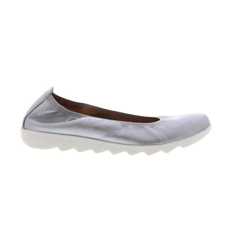 Comfortiva Grace CT0001708 Womens Silver Wide Leather Ballet Flats Shoes