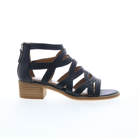 Comfortiva Betha CT0010901 Womens Black Wide Leather Heeled Sandals Shoes