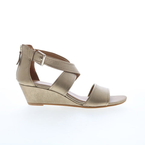Comfortiva Rabea CT0011973 Womens Gold Wide Leather Wedges Sandals Shoes