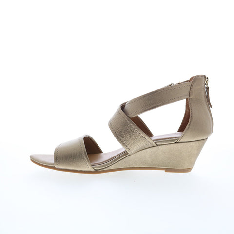 Comfortiva Rabea CT0011973 Womens Gold Wide Leather Wedges Sandals Shoes