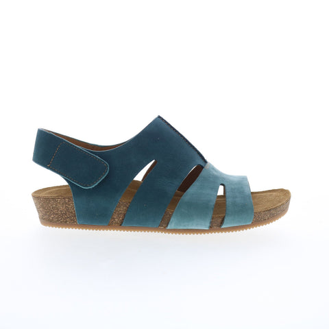Comfortiva Gayle CT0013006 Womens Blue Wide Nubuck Strap Sandals Shoes